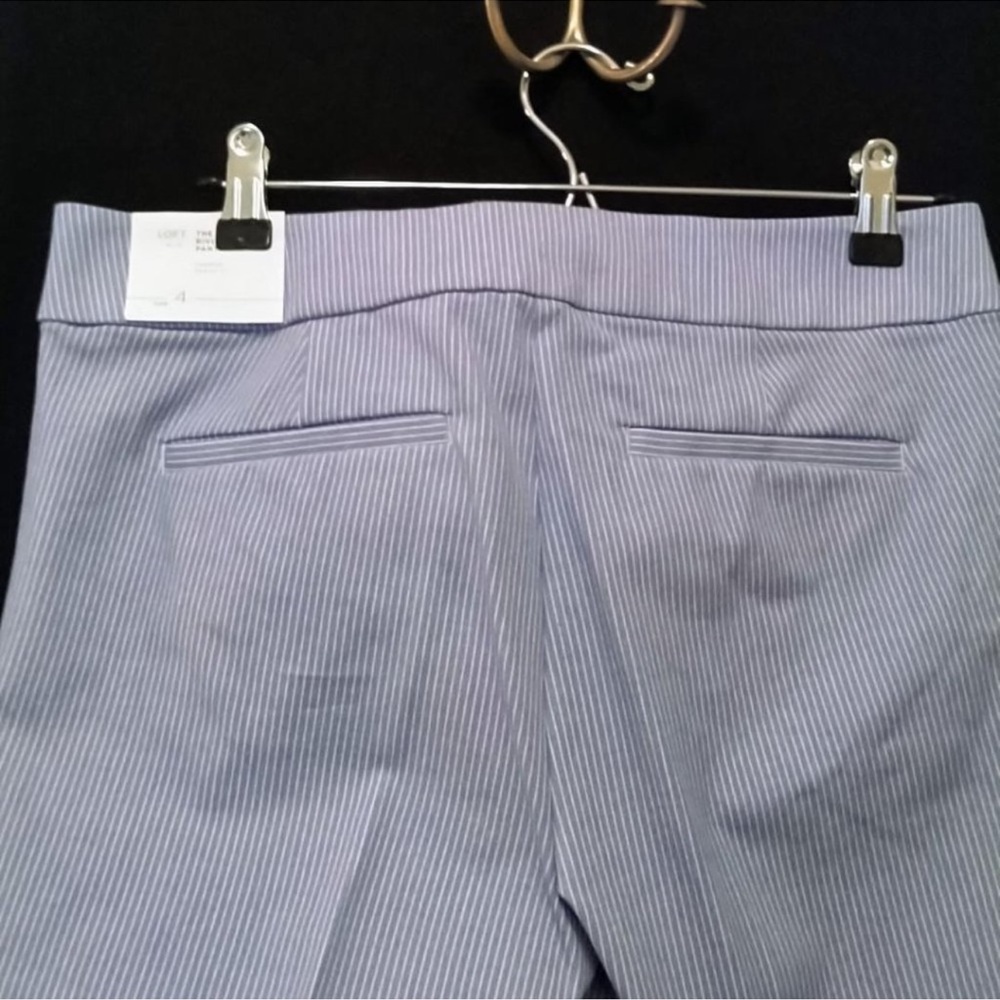 NWT LOFT Riviera Marisa Fit Sailor Pants Blue Stripe Ankle Dress Pants Sz 4 - Picture 4 of 4
